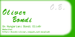oliver bondi business card